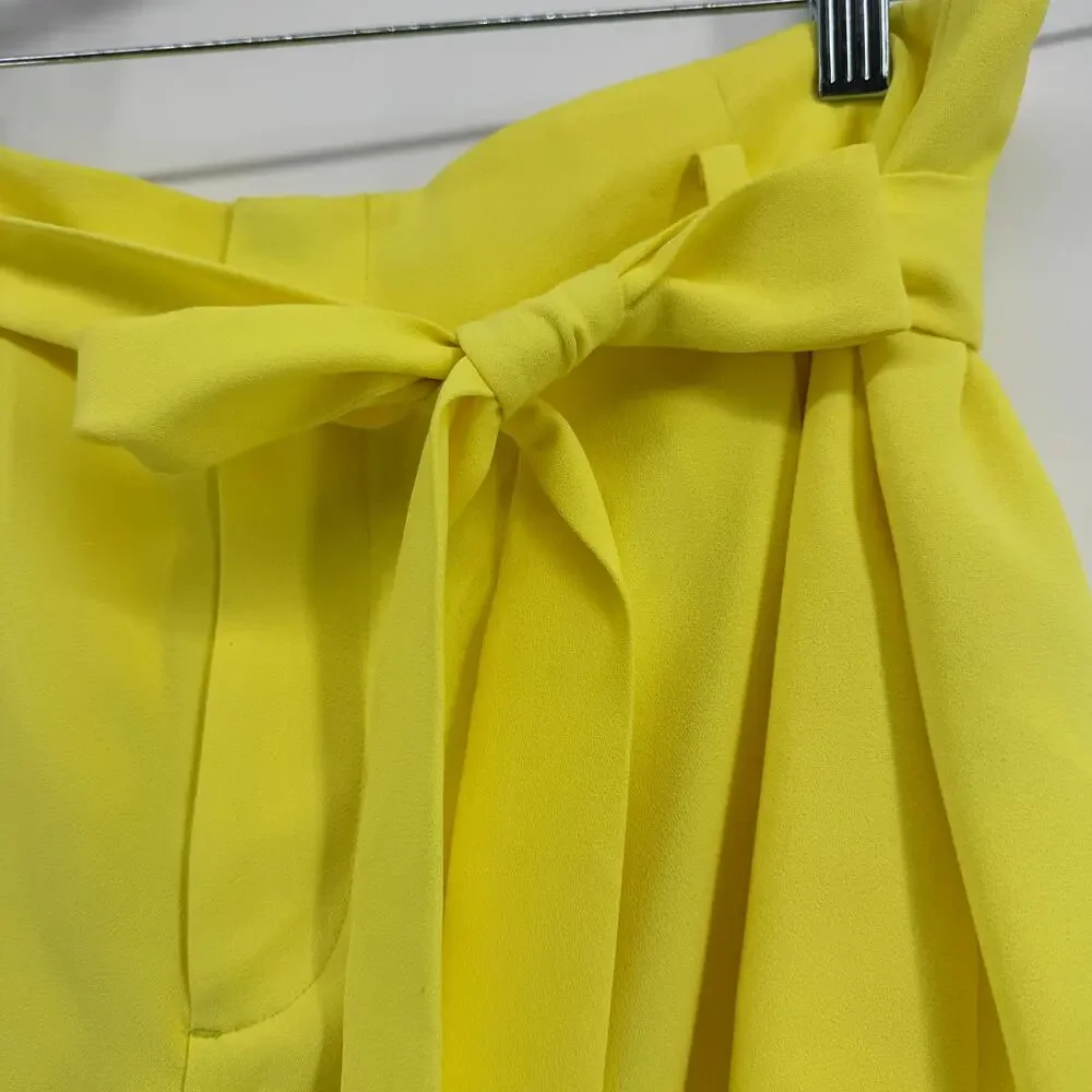 Alice + Olivia Steffie Belted Pleated Crepe Shorts Womens Size 14 NWT Bright - Picture 3 of 10